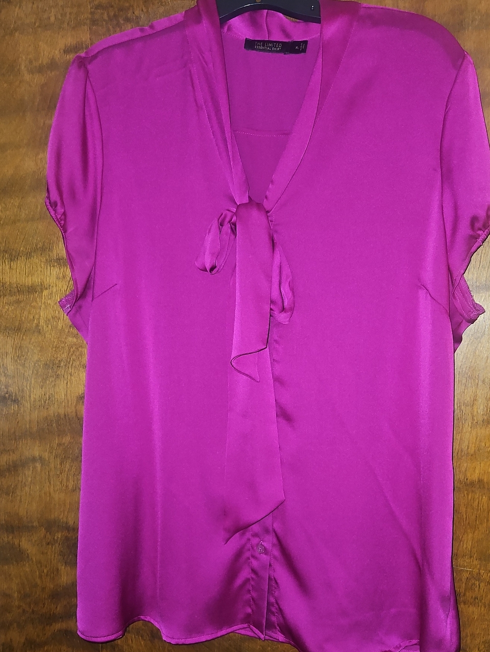 Express Women’s Magenta Tie-Neck Blouse